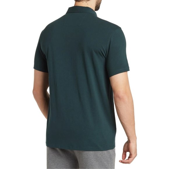 John Varvatos Star USA Men's Short Sleeve Lightweight Solid Polo Shirt Algae - Picture 2 of 6